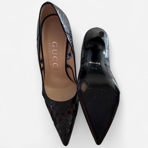 Gucci Women's Black Lace Heels - Picture 5 of 6